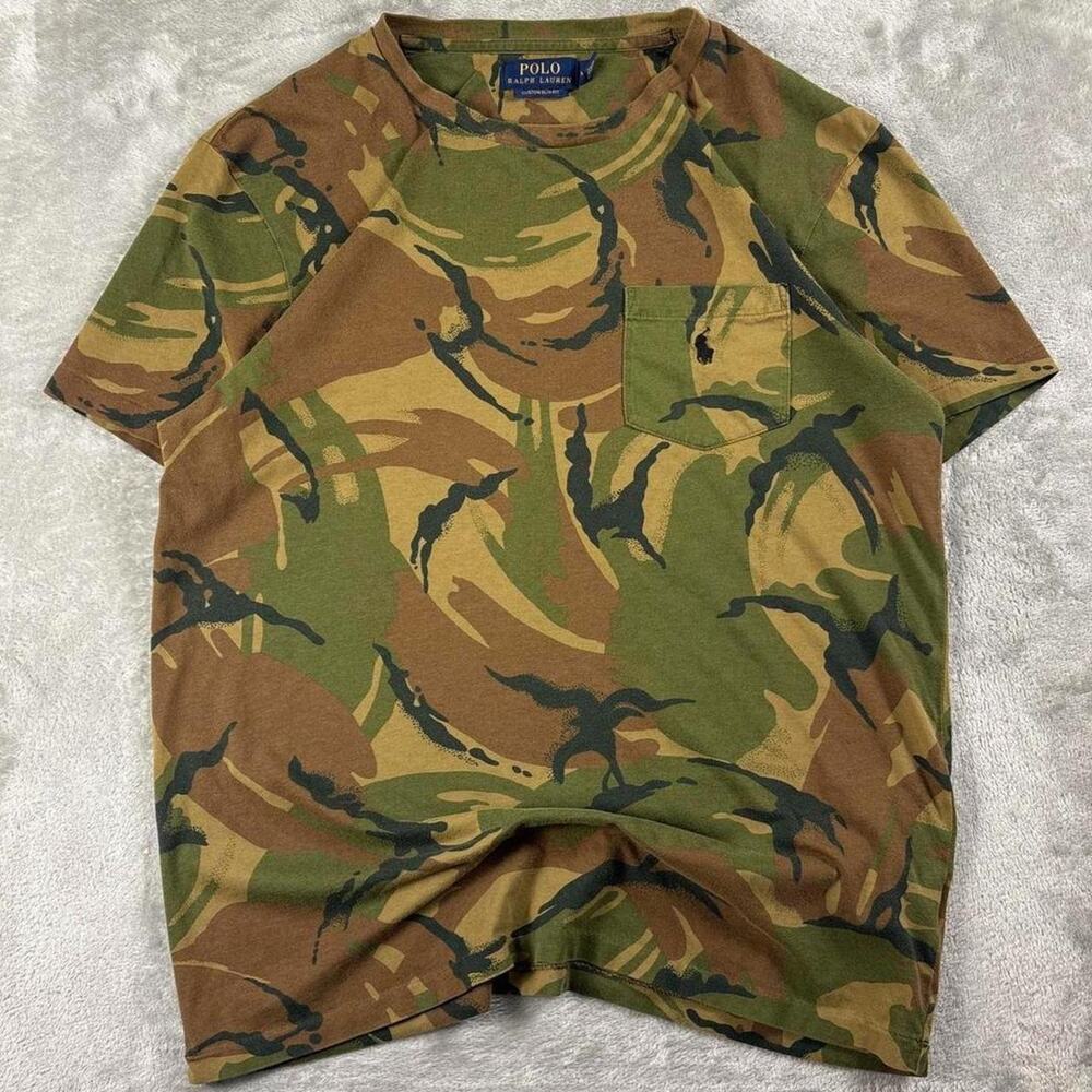 Polo Ralph Lauren Camo Pocket T-Shirt Men’s Medium Custom Slim Fit Pony Logo